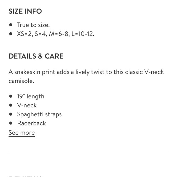 NWT Bishop + Young Tessa Snakeskin Racerback Camisole Tank Top - S - Picture 15 of 16